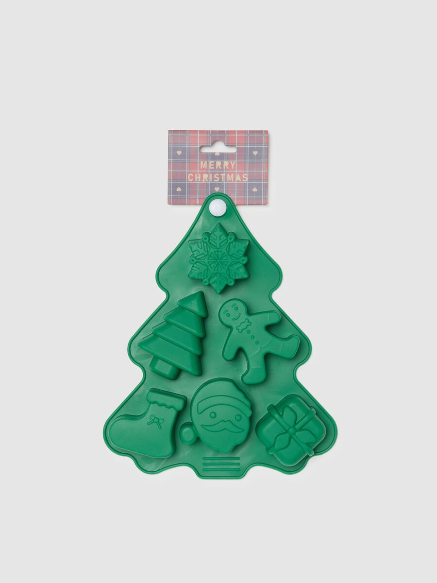 Green silicone Christmas tree-shaped baking mould_0