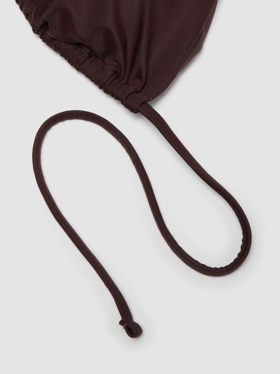Brown triangle bikini top in stretch fabric_5