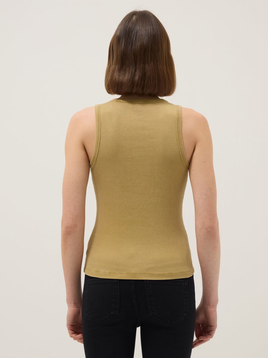 Yellow stretch cotton vest top, regular fit_2