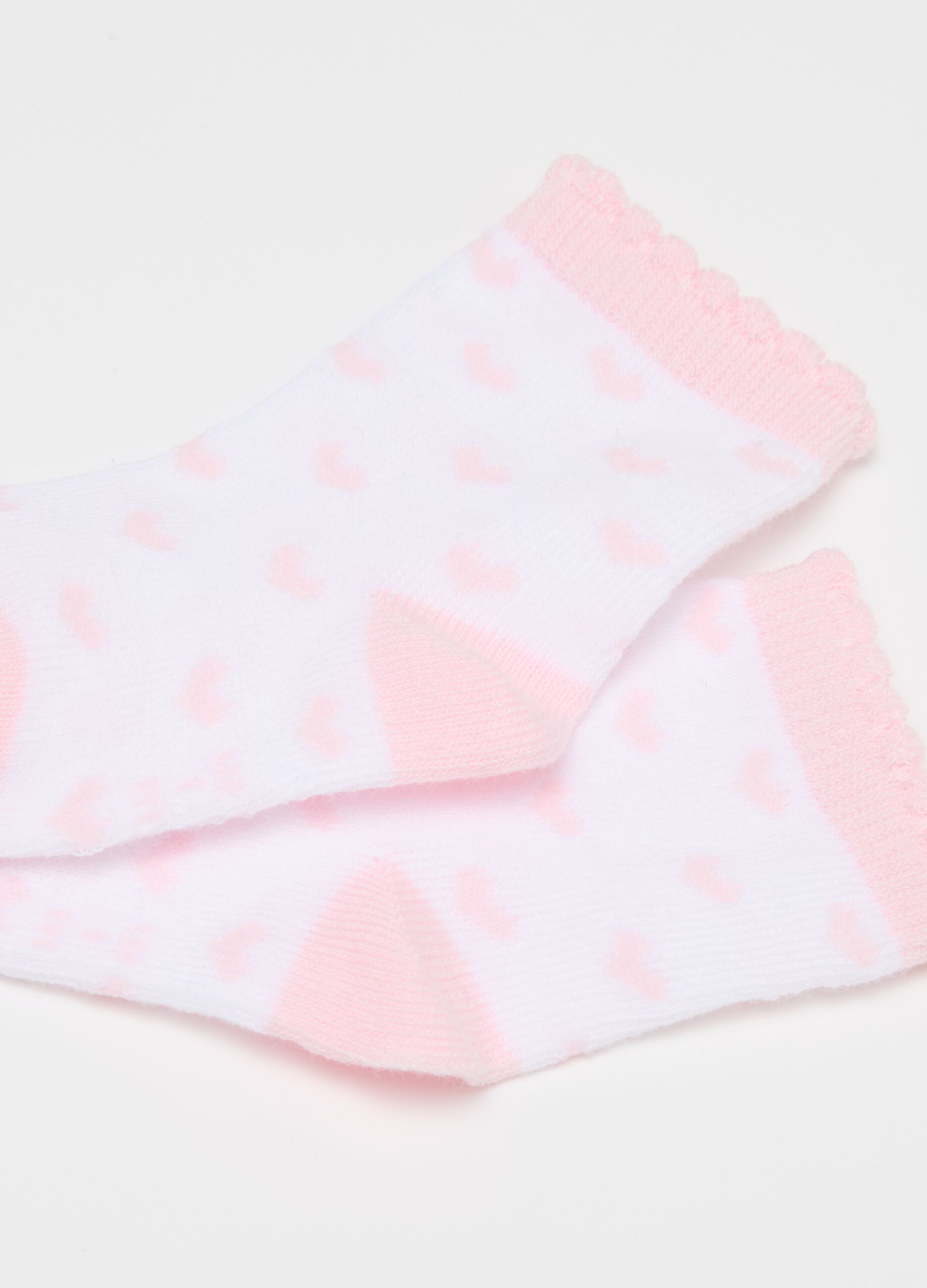 Set cinque calze stretch con disegno cuori 