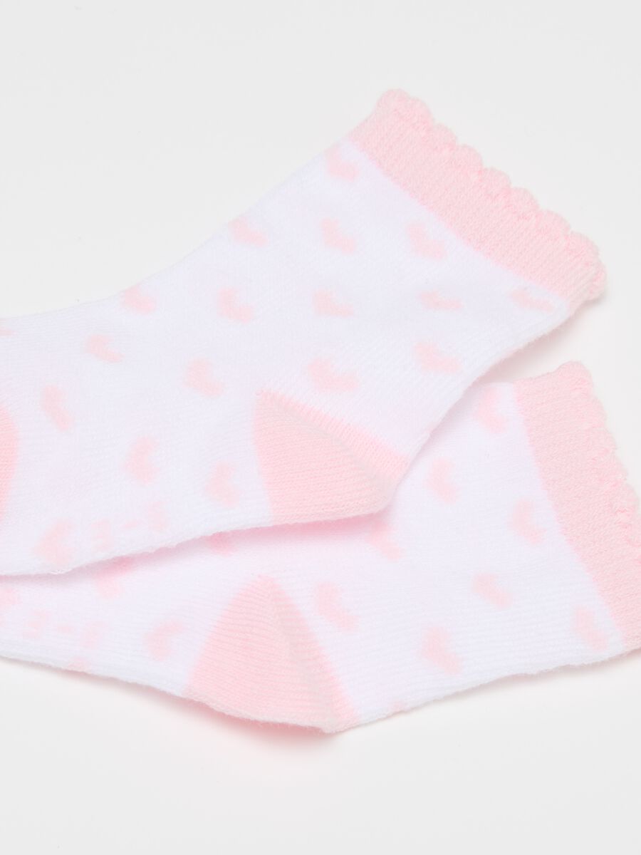 Set cinque calze stretch con disegno cuori _1