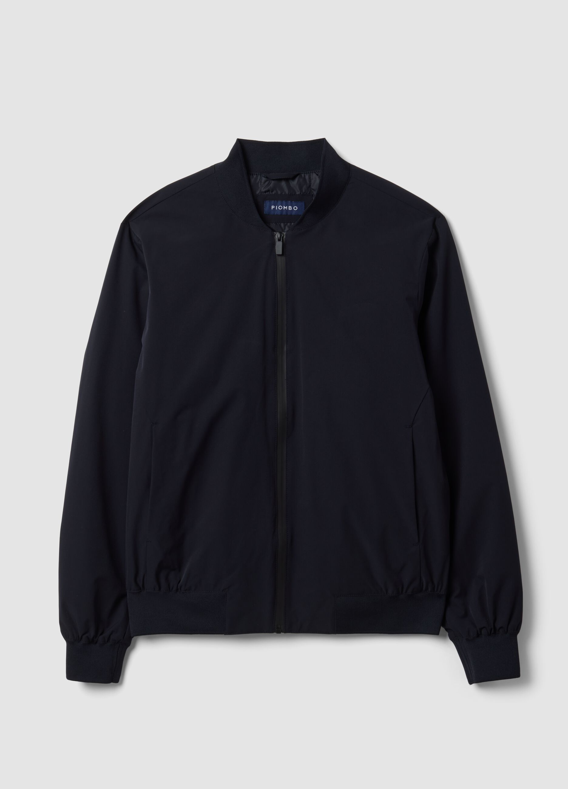 Giubbotto blu regular fit con zip