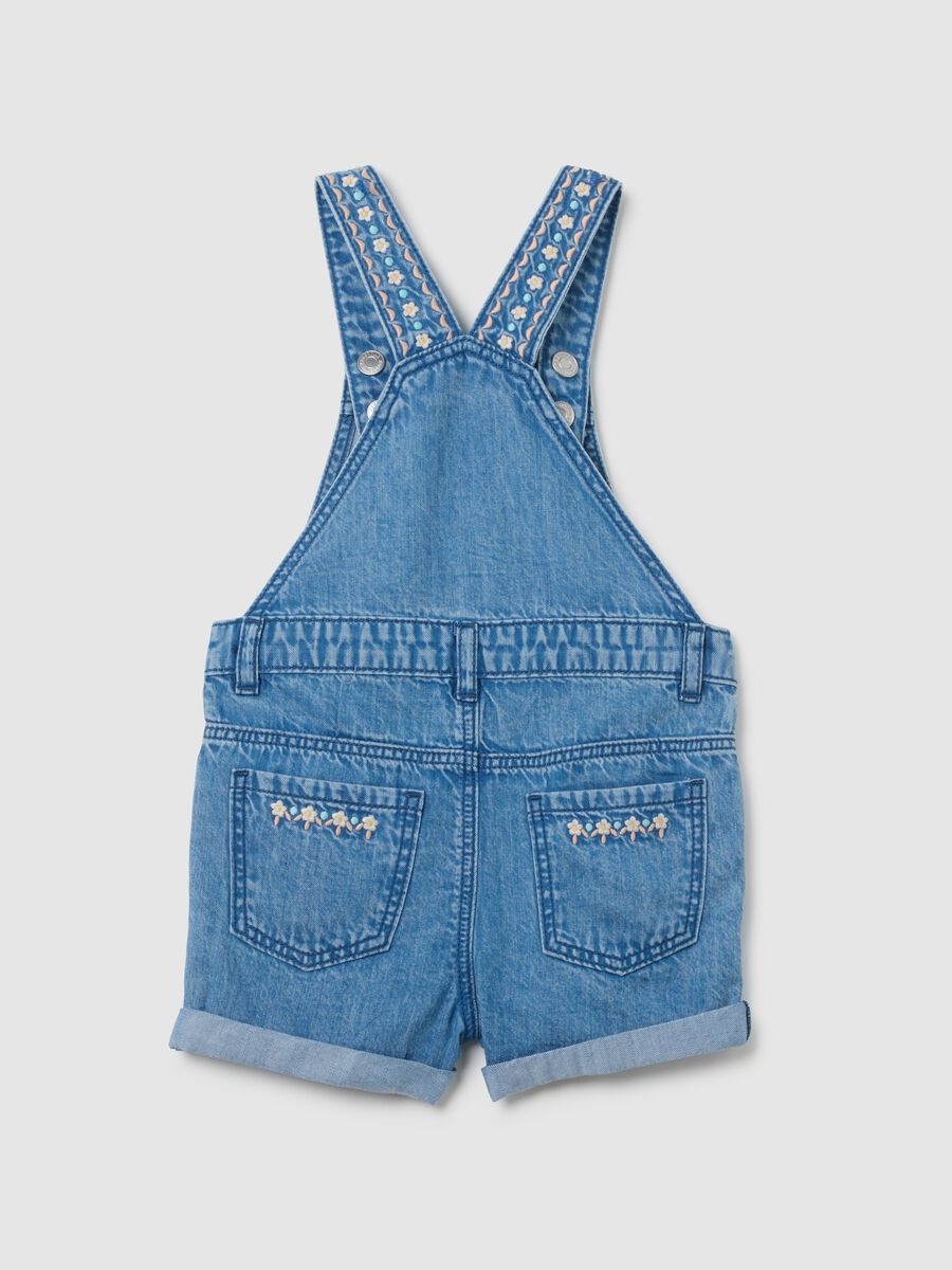 Girls' regular fit denim short overalls_1