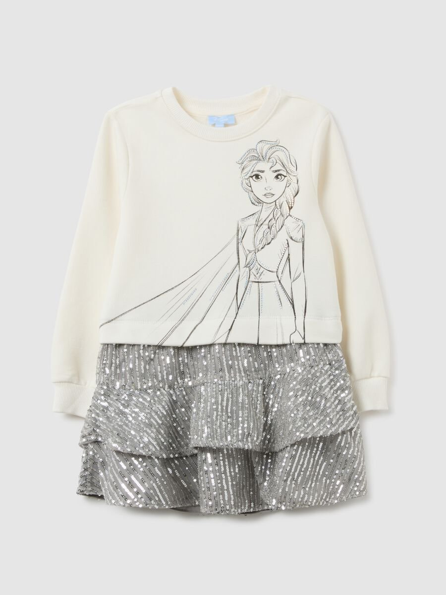 Multicoloured cotton blend girls' dress with regular fit and ruffles_0