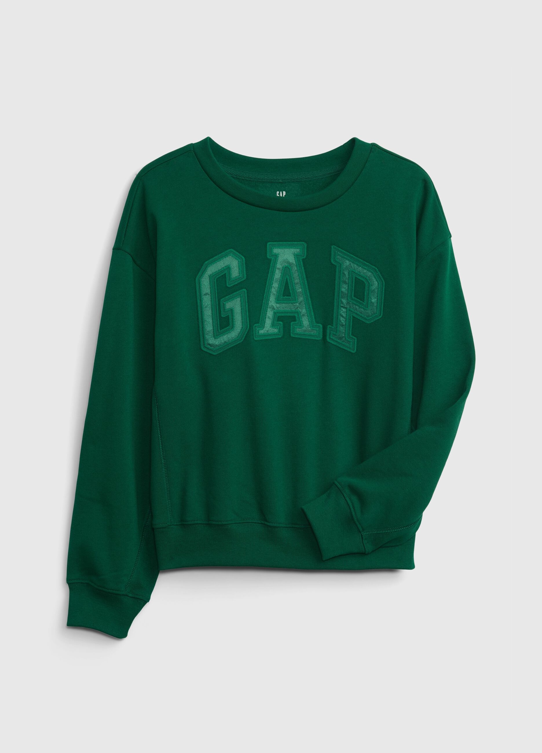 Sweatshirt with round neck and logo patch