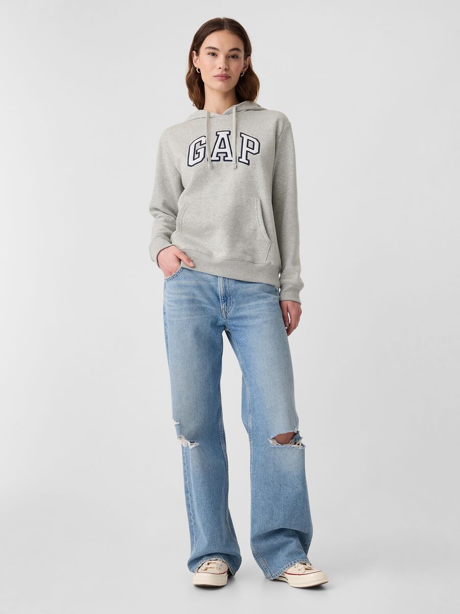 Sweatshirt with hood and logo embroidery_1