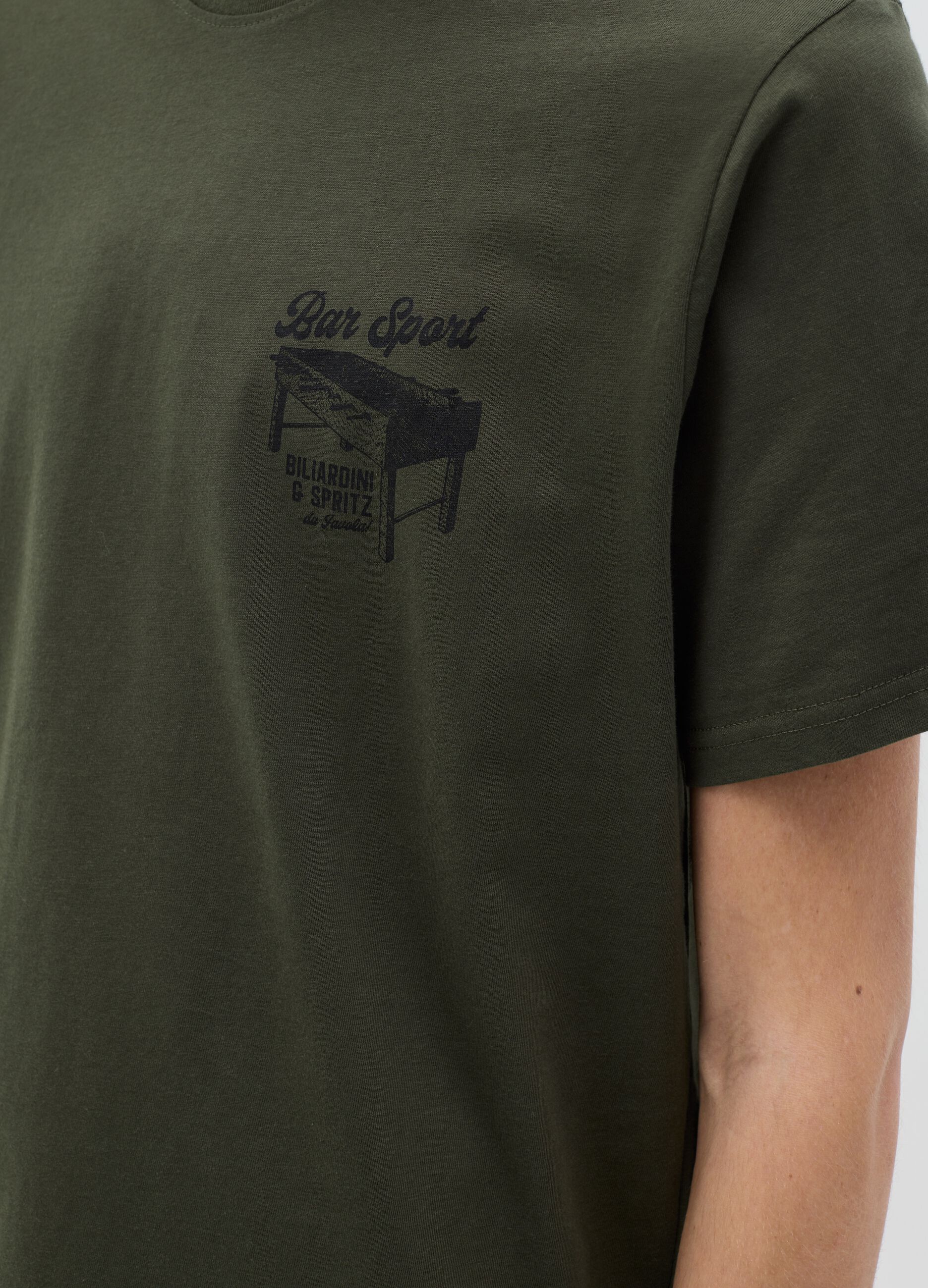 Cotton T-shirt with table football print
