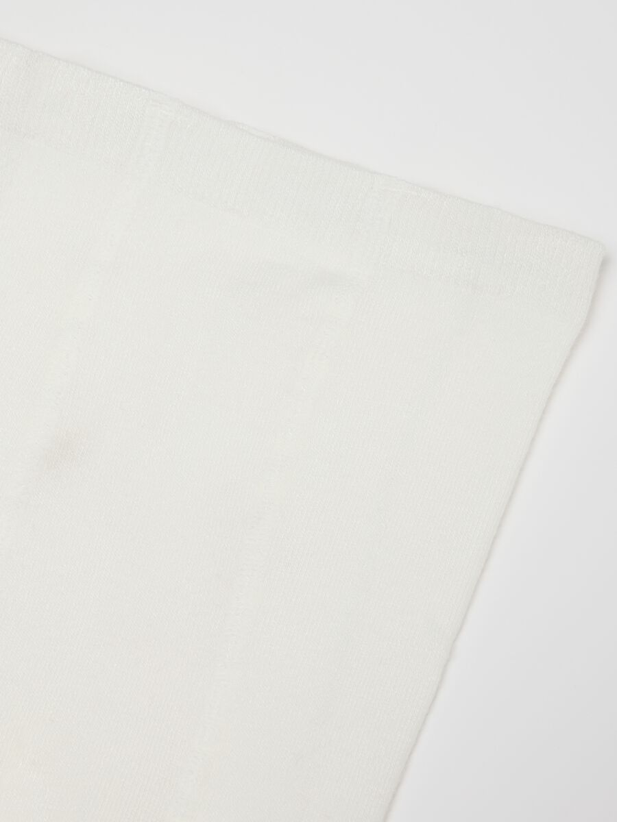 Girls' white stretch tights_2