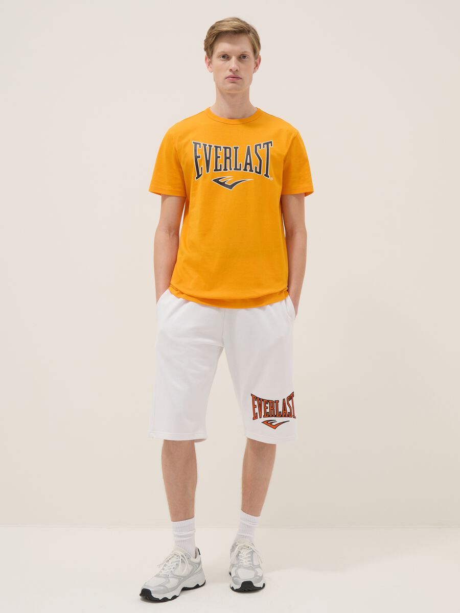 White cotton blend shorts regular fit with Everlast logo_0