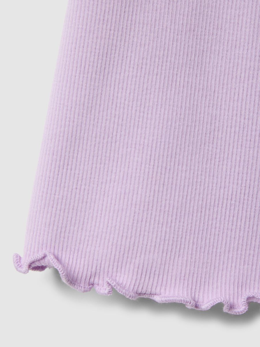 Girls' Regular Fit Purple Stretch Cotton T-shirt_3