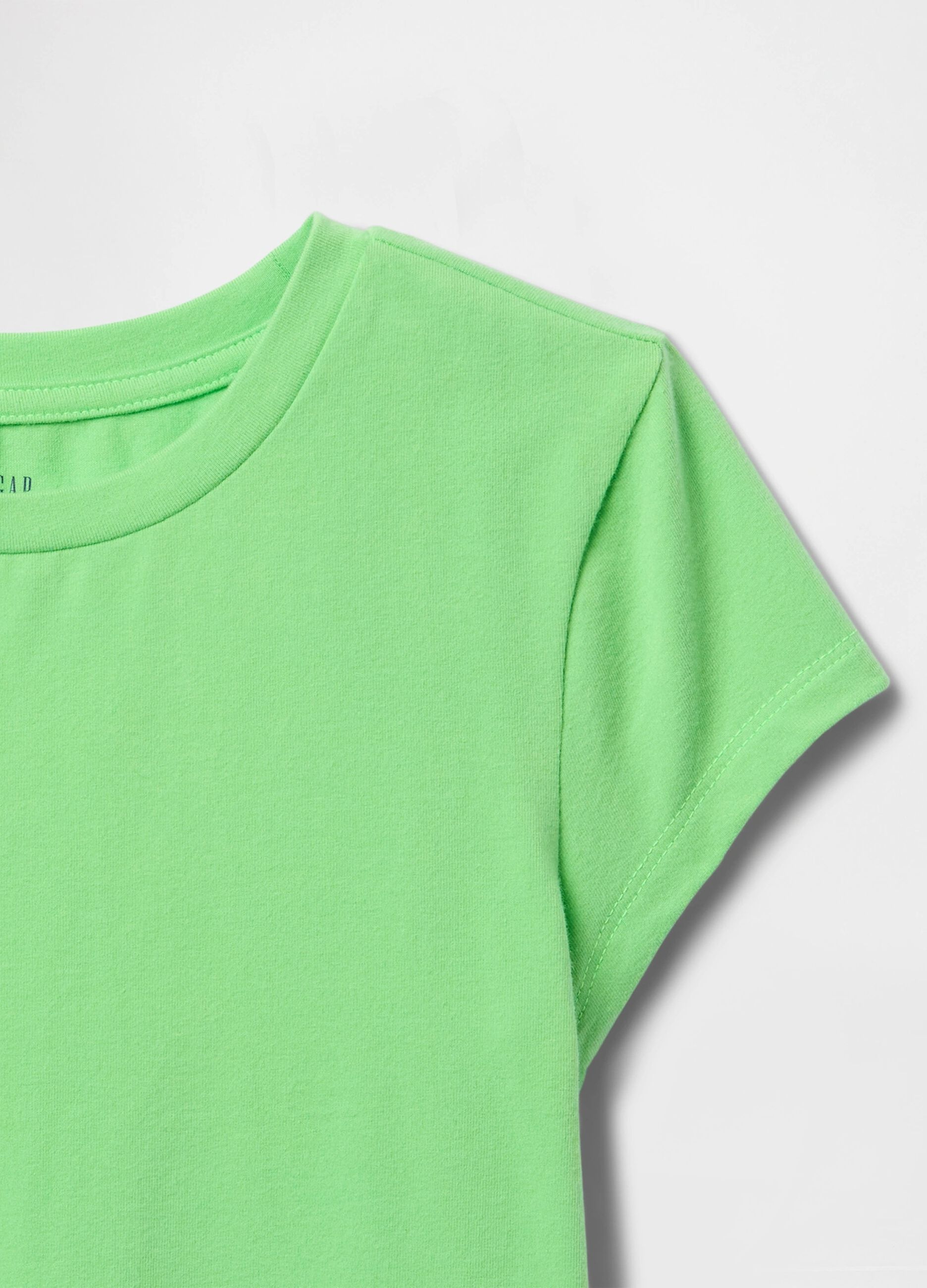 Green stretch cotton T-shirt