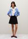 Black mix skirt with gold button_0