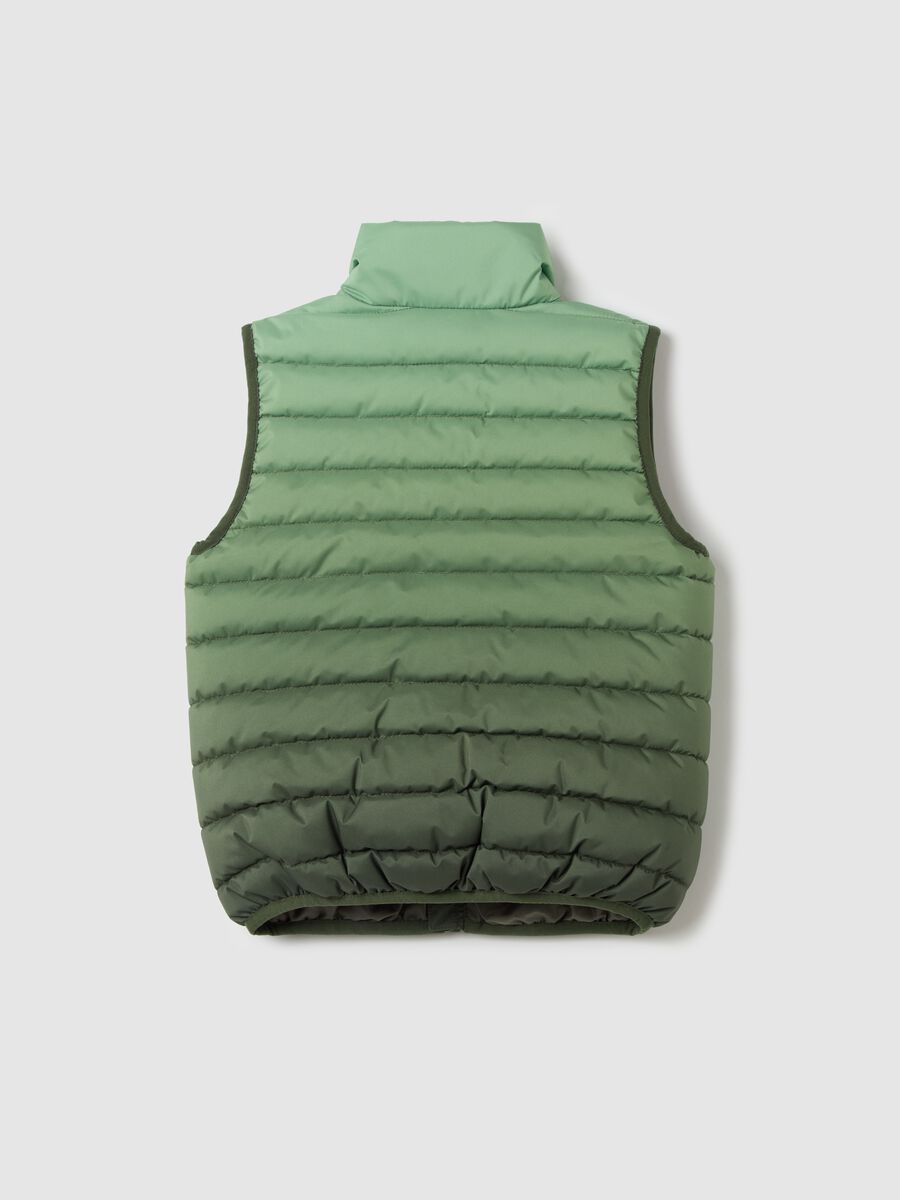 Full-zip water-repellent gilet in dip-dye pattern_1