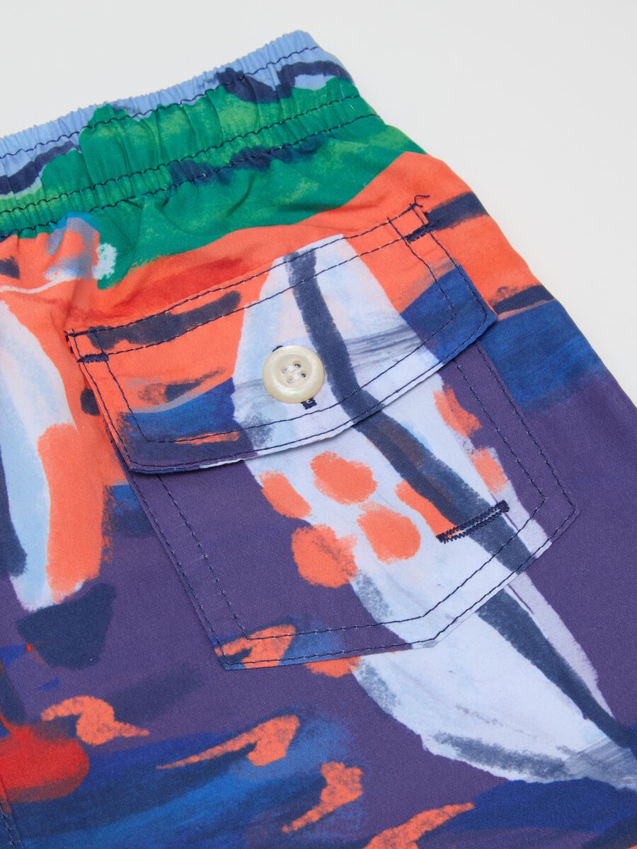 Children's Multicolour Regular Fit Swimming Shorts_2