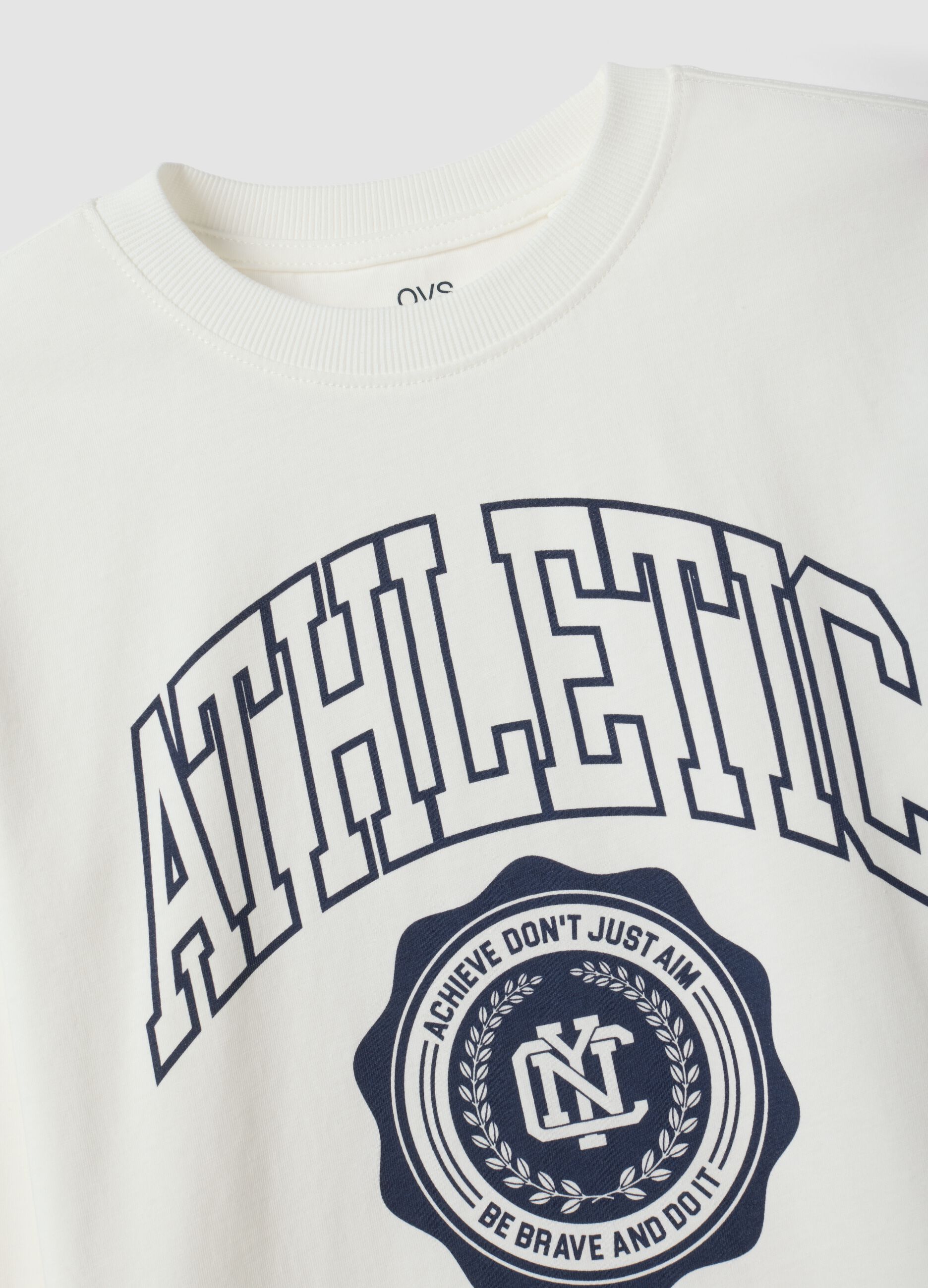 White organic cotton graphic-print T-shirt for boys