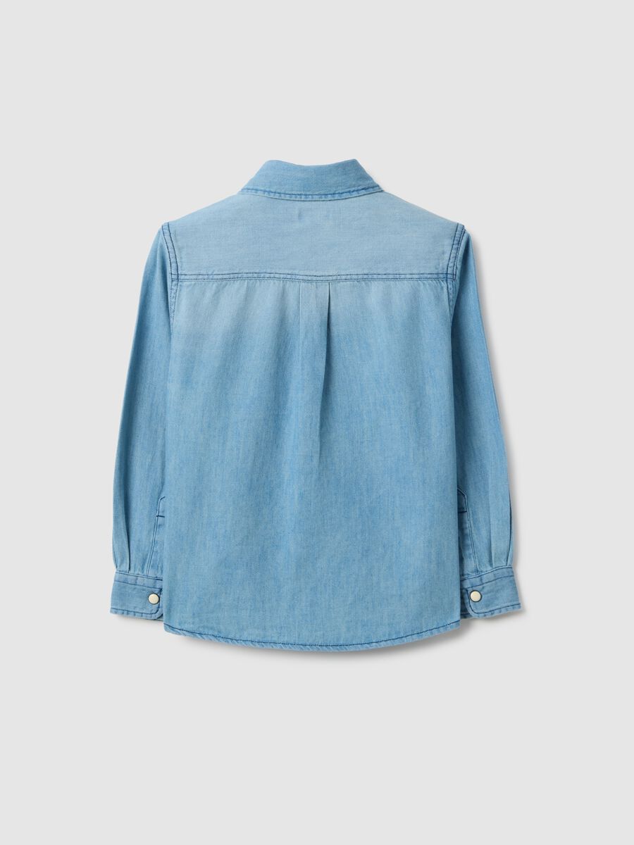 Long-sleeved denim shirt_1