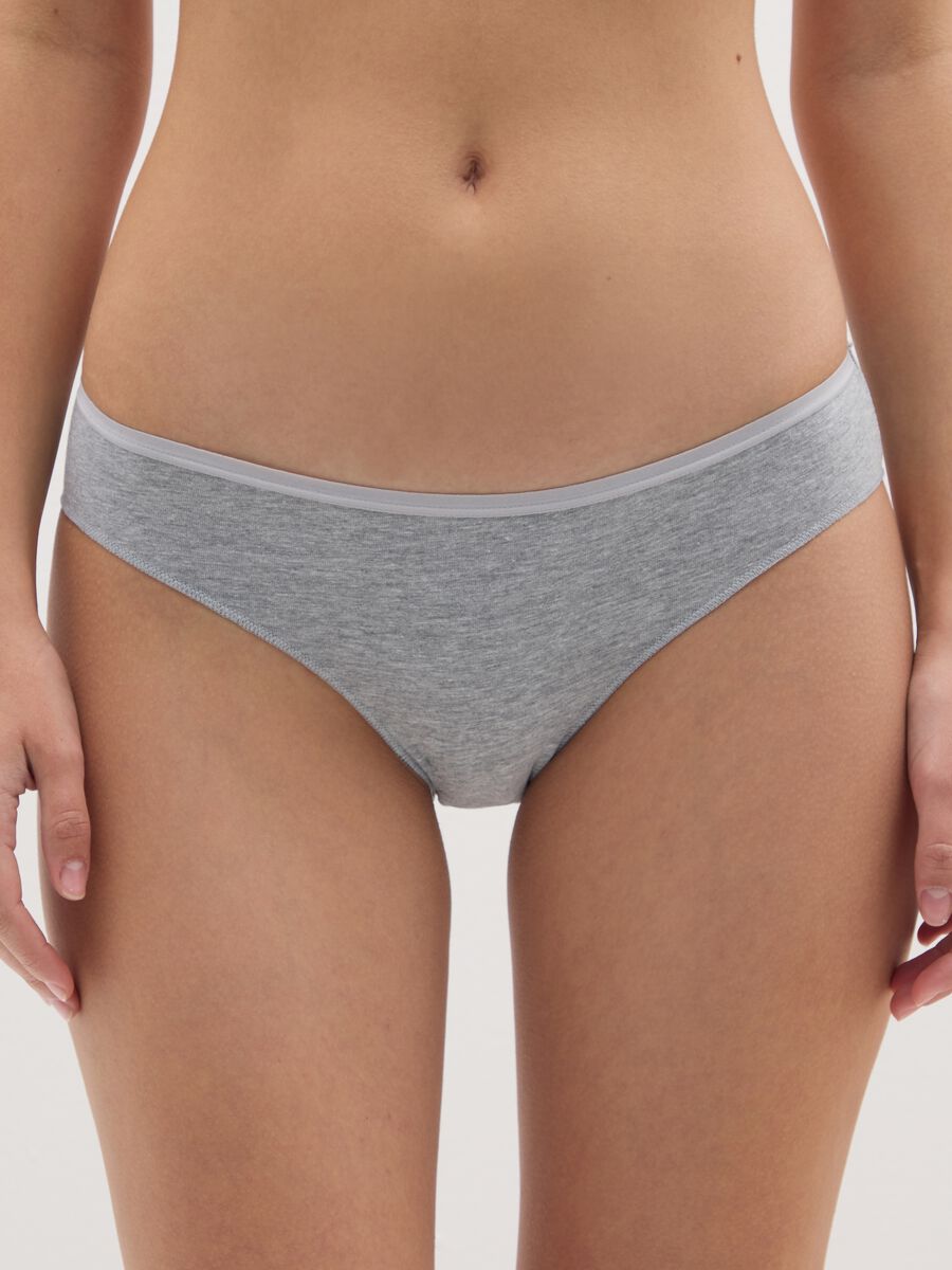 Multipack di cinque slip in cotone elasticizzato multicolor_1