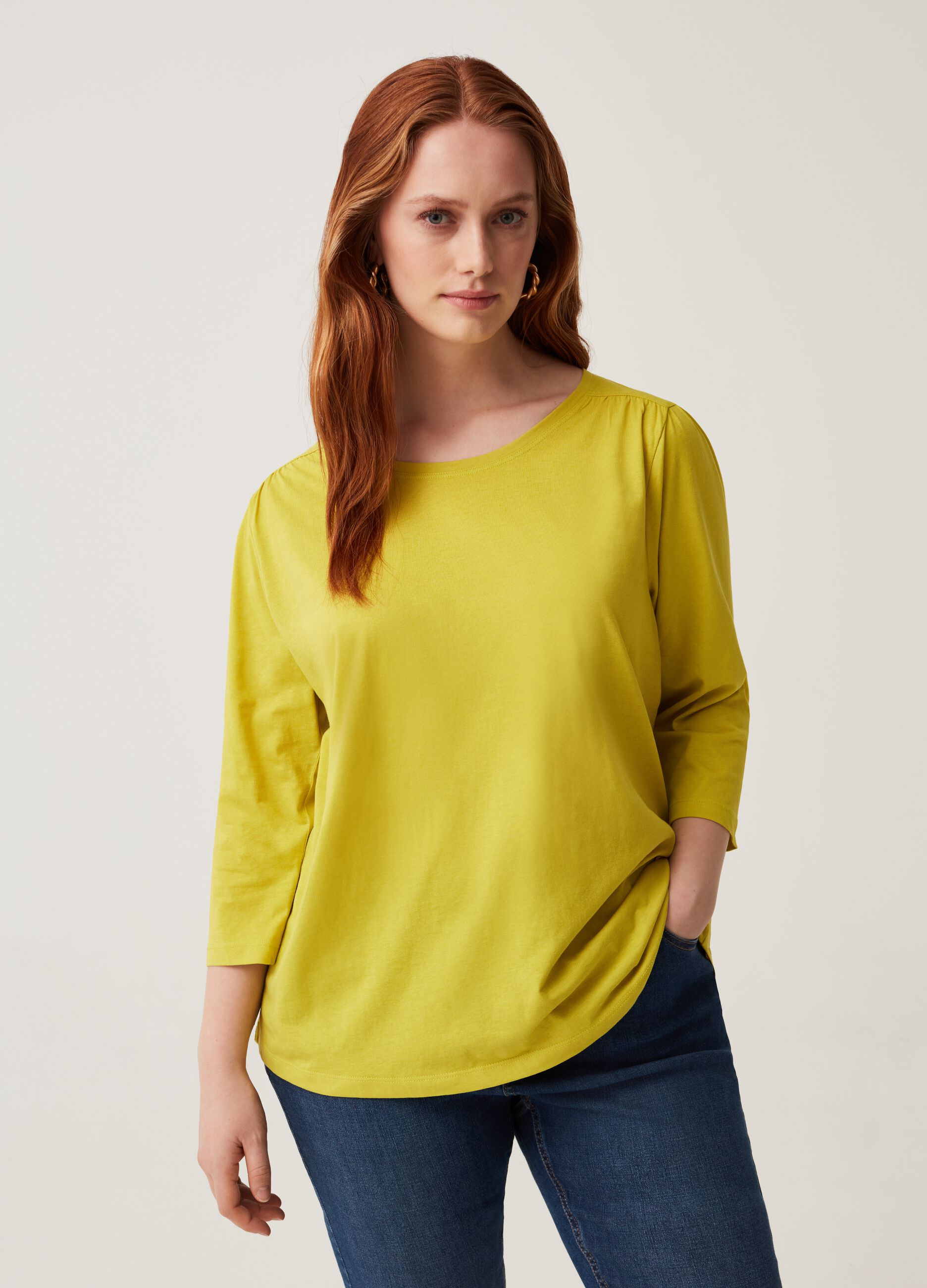 T-shirt con maniche a tre quarti Curvy MYA_0