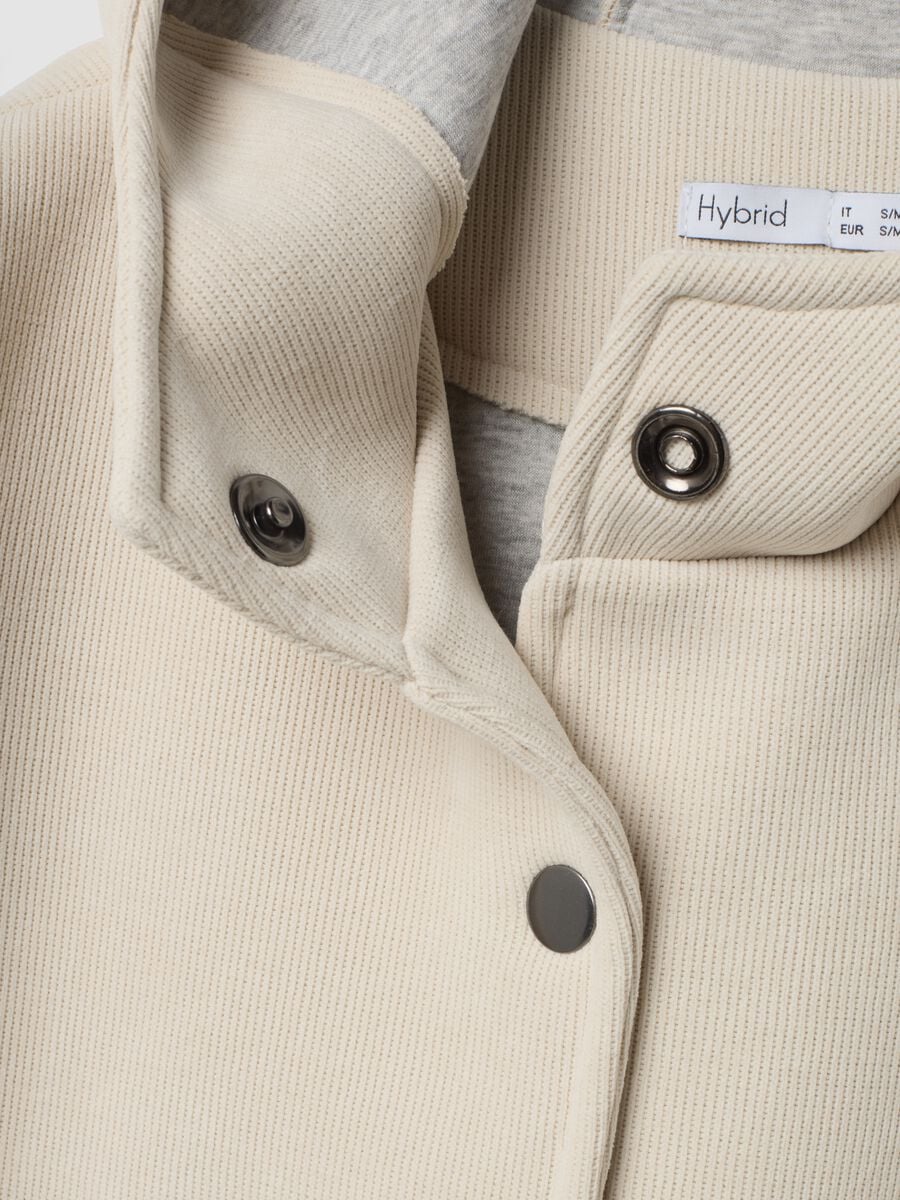 Beige regular-fit stretch viscose coat with hood_1