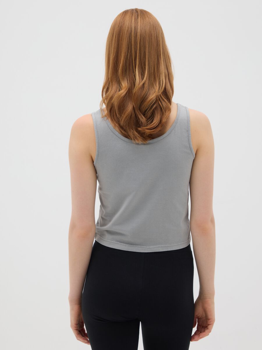 Grey Everlast Stretch Cotton Sports Tank_2