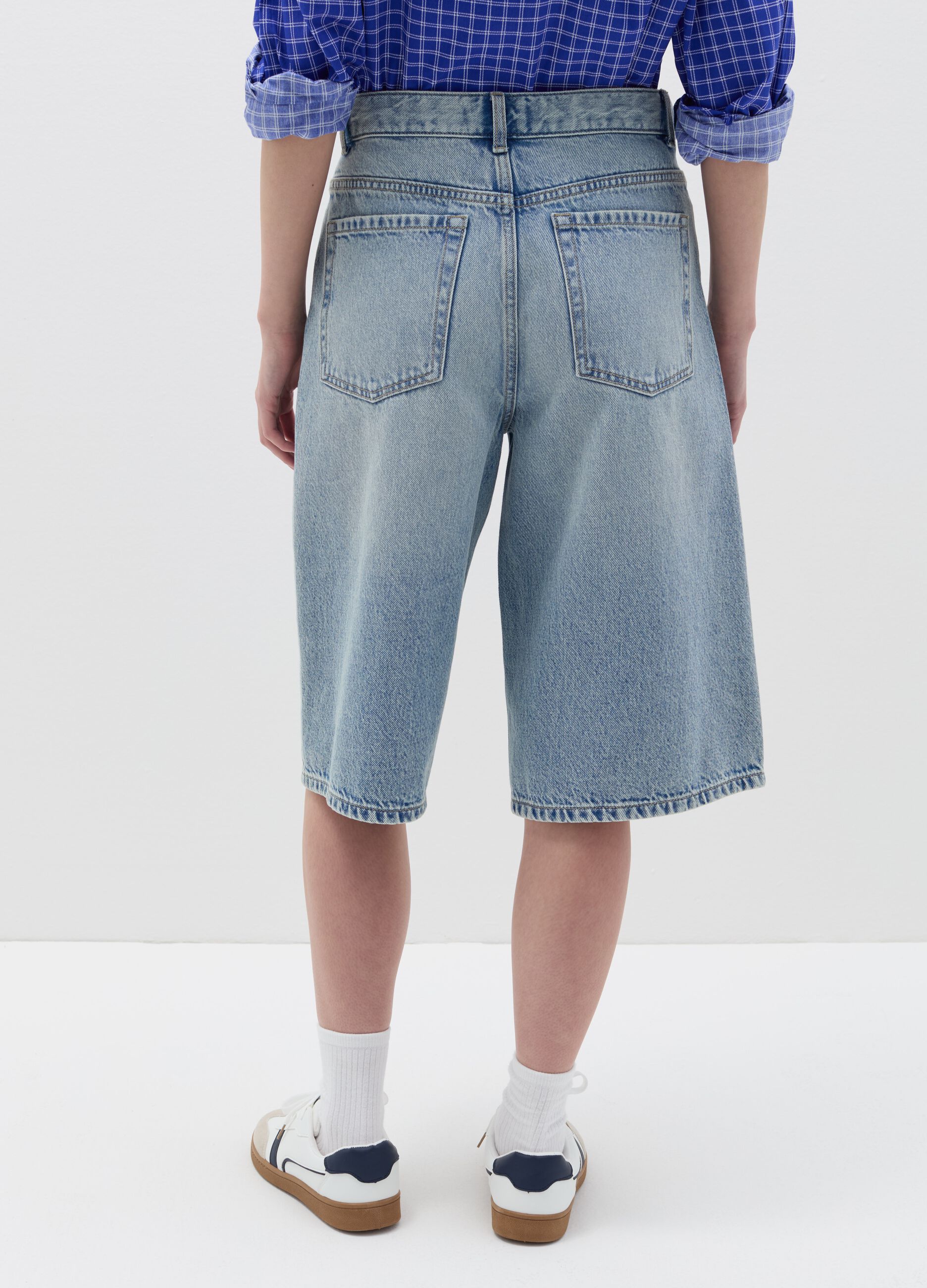 Loose-fit Bermuda shorts in denim