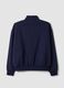 Blue half-zip cotton-blend sweatshirt with front lettering, regular fit_2