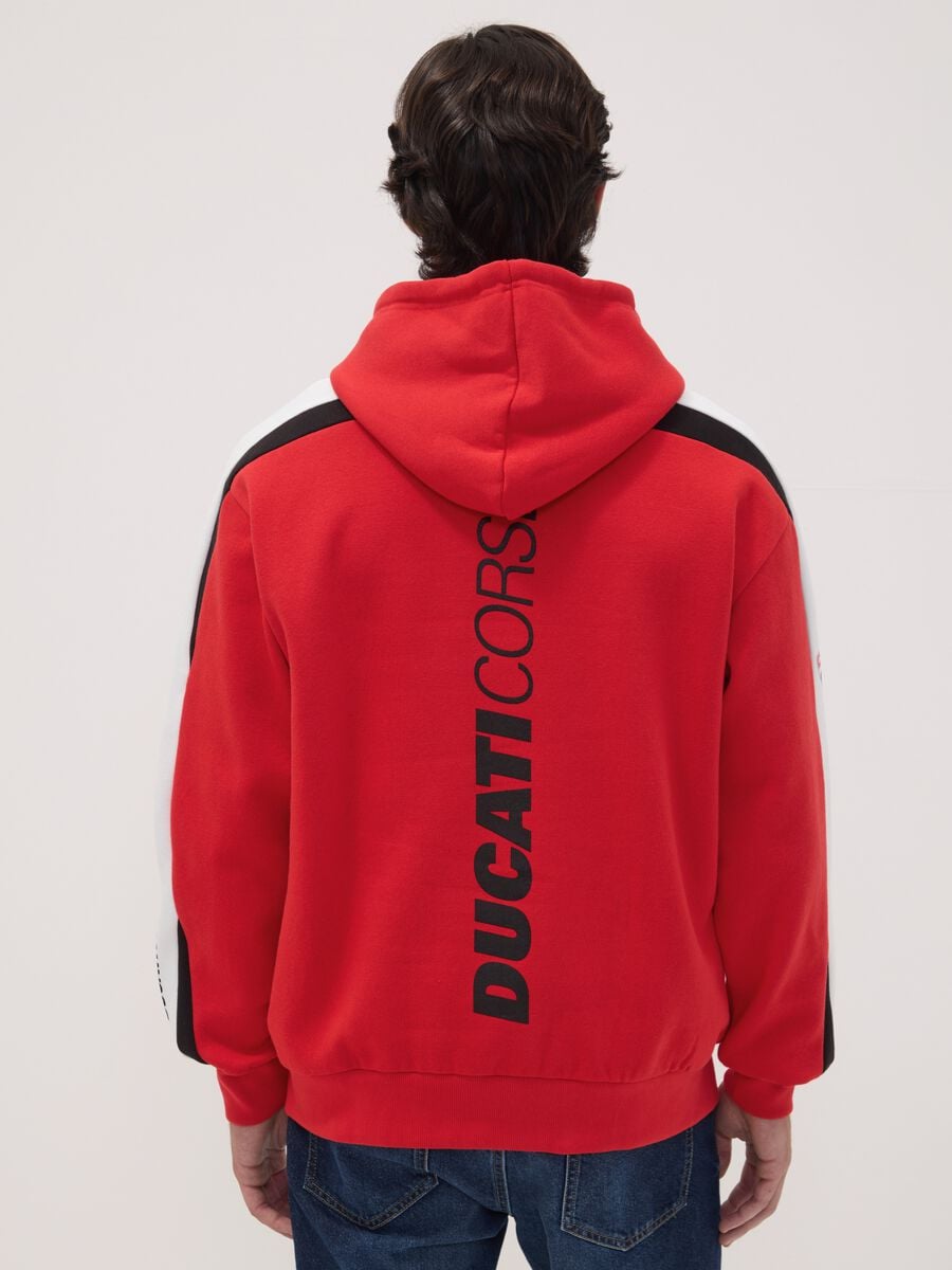 Red Ducati printed cotton-blend hoodie_2