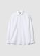 White slim-fit pure cotton shirt with cutaway collar_4