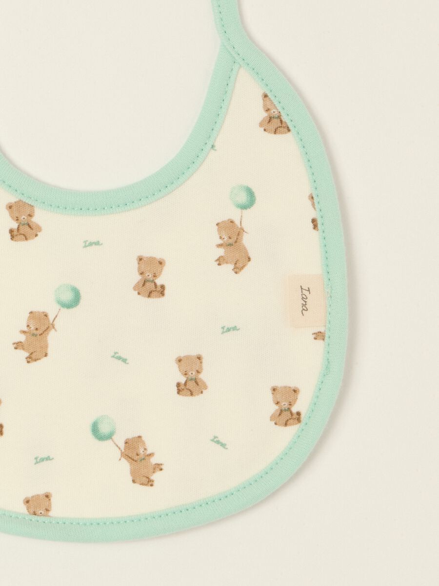Two-pack of multicolour baby bibs with teddy bears in pure cotton_1