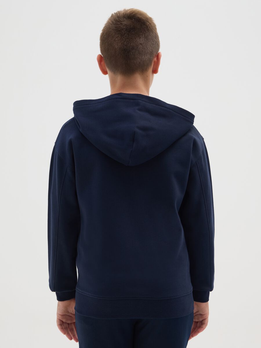 Felpa da ragazzo in puro cotone blu regular fit_1