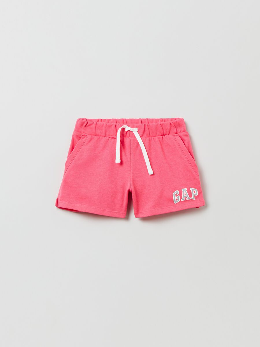 Fleece shorts with logo print_0
