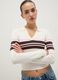 Slim fit multicoloured striped viscose-blend jumper with polo collar_0