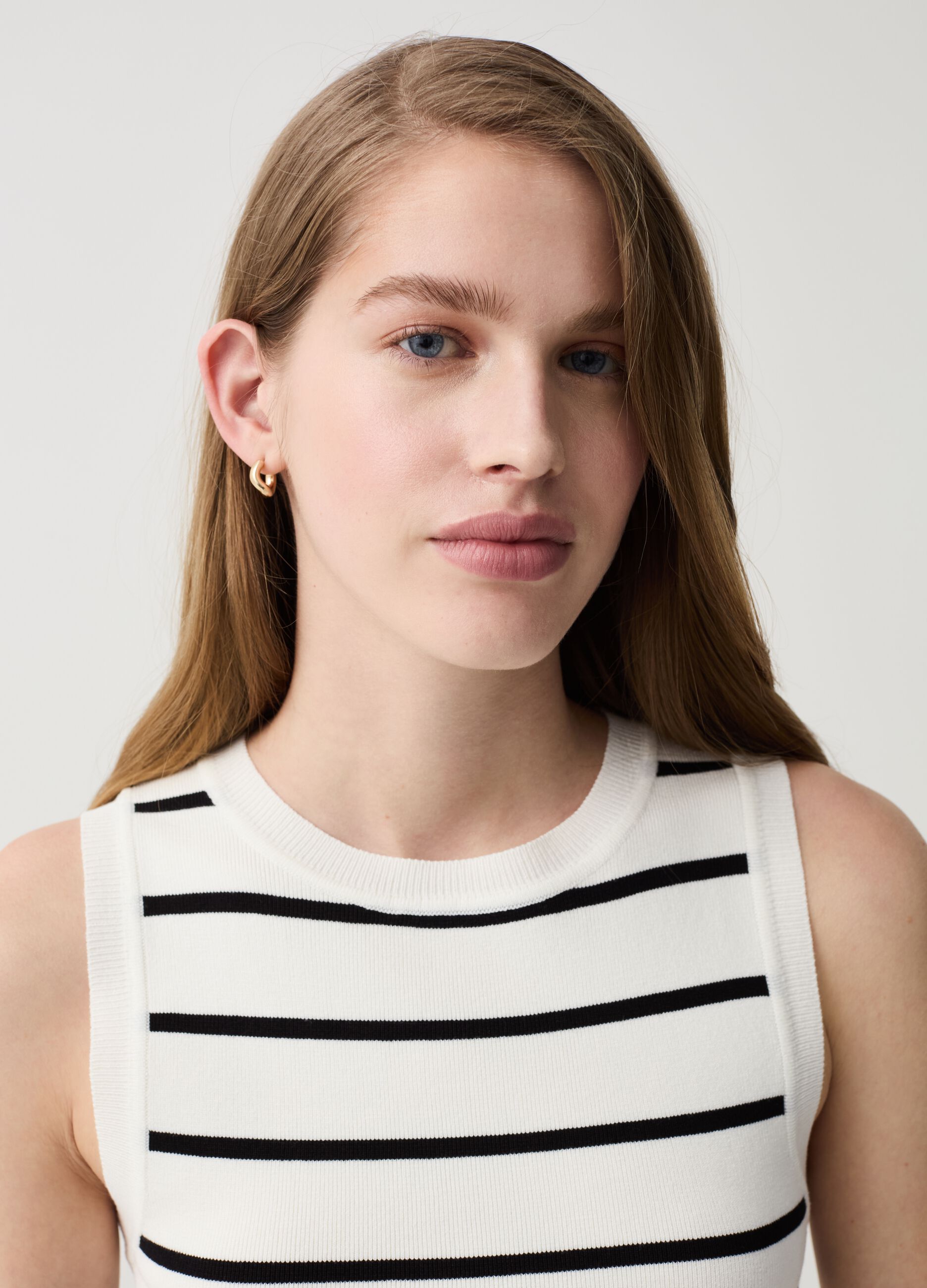 Tank top with slim stripes