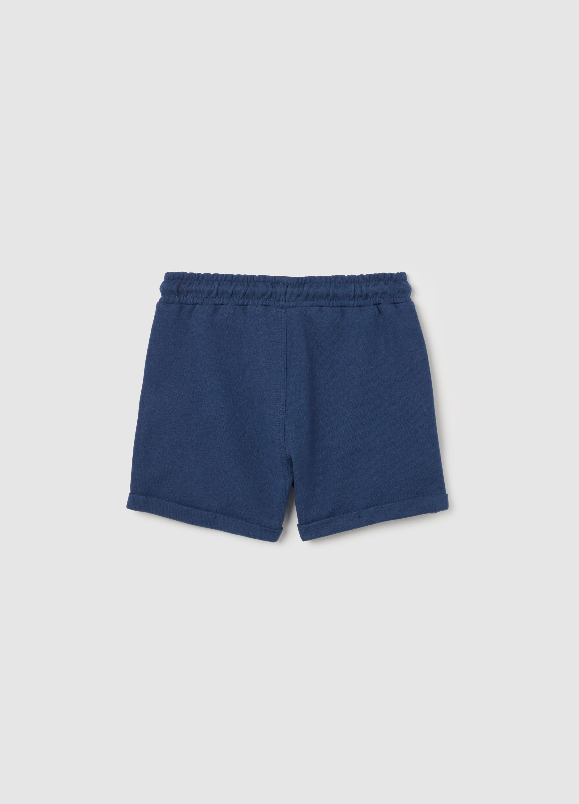 Bermuda shorts in French terry with drawstring