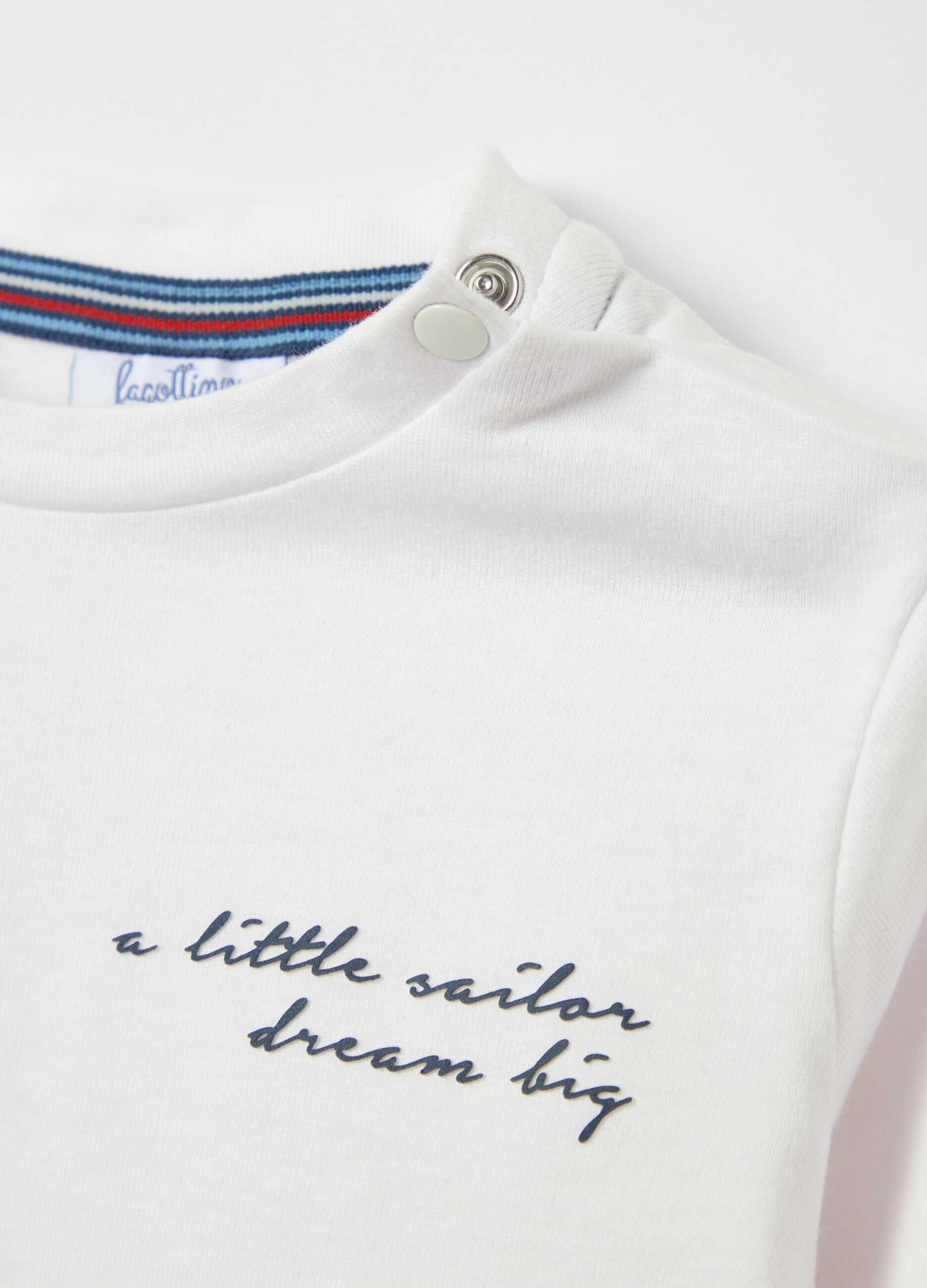 Long-sleeved T-shirt with sail boat print