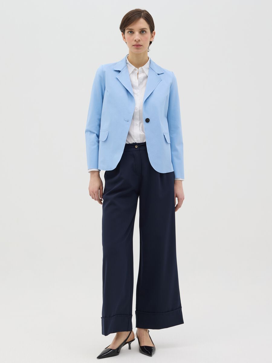 Light blue stretch single-breasted blazer_1
