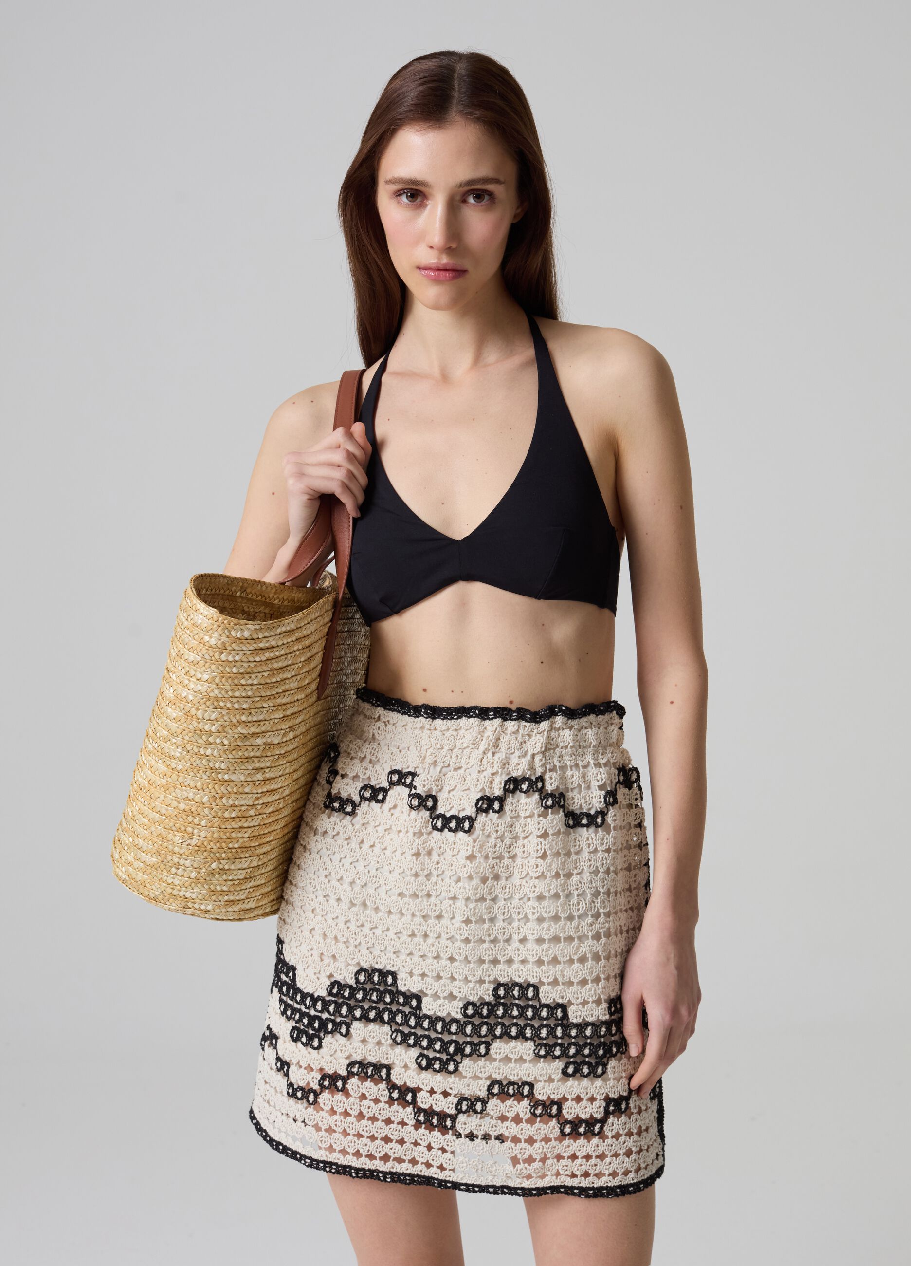 Solid colour triangle bikini top