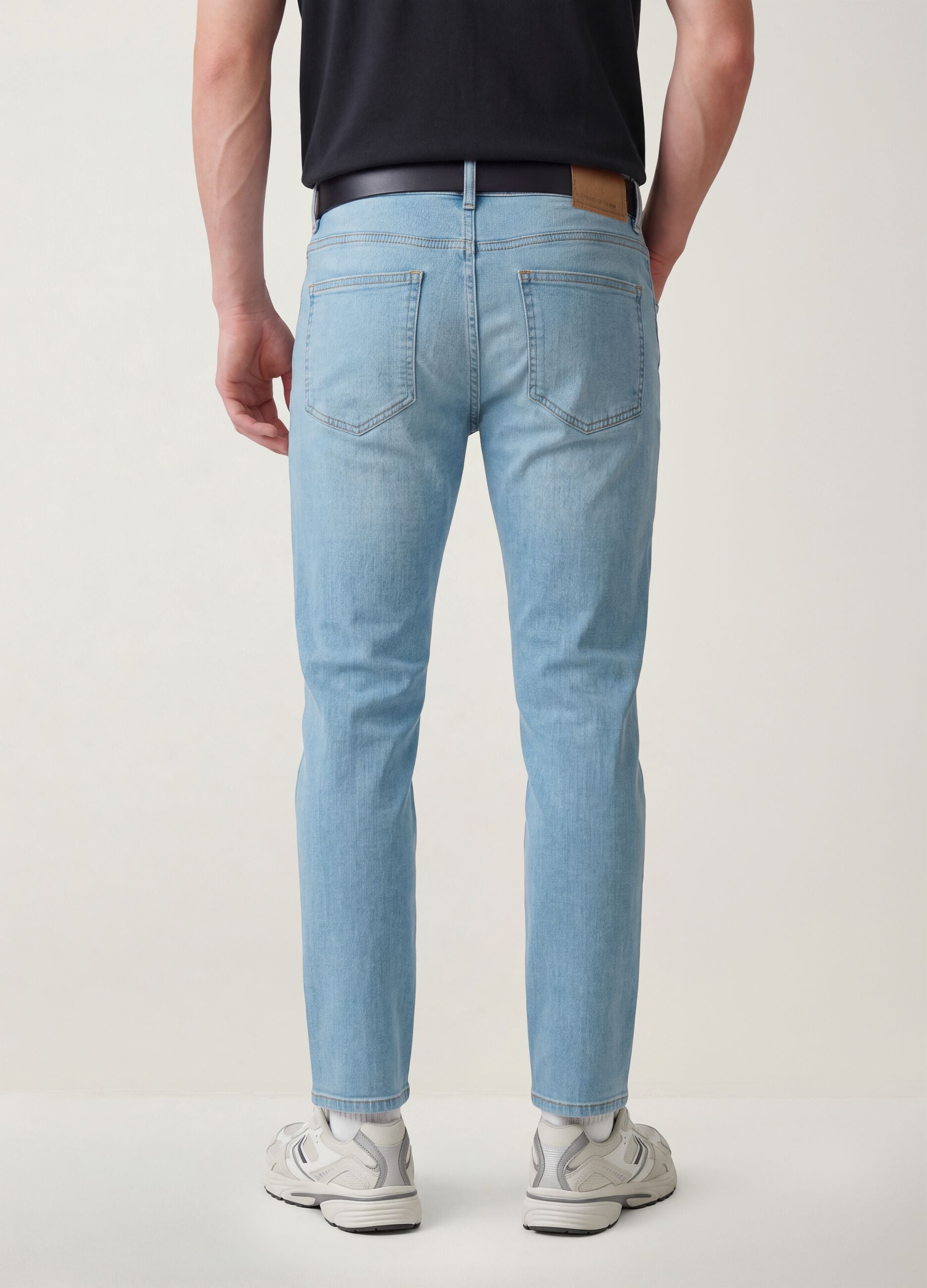 Light blue slim-fit stretch cotton jeans