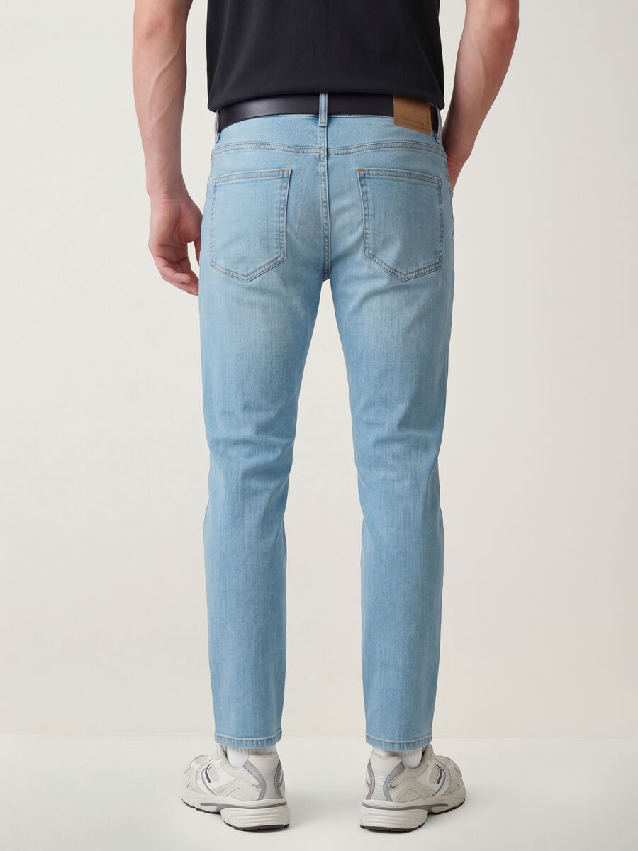 Jeans azzurri in cotone elasticizzato slim fit_2