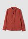 Red pure viscose shirt with neck bow, regular fit_4