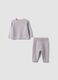 Pink organic cotton knitted set for baby girl_0