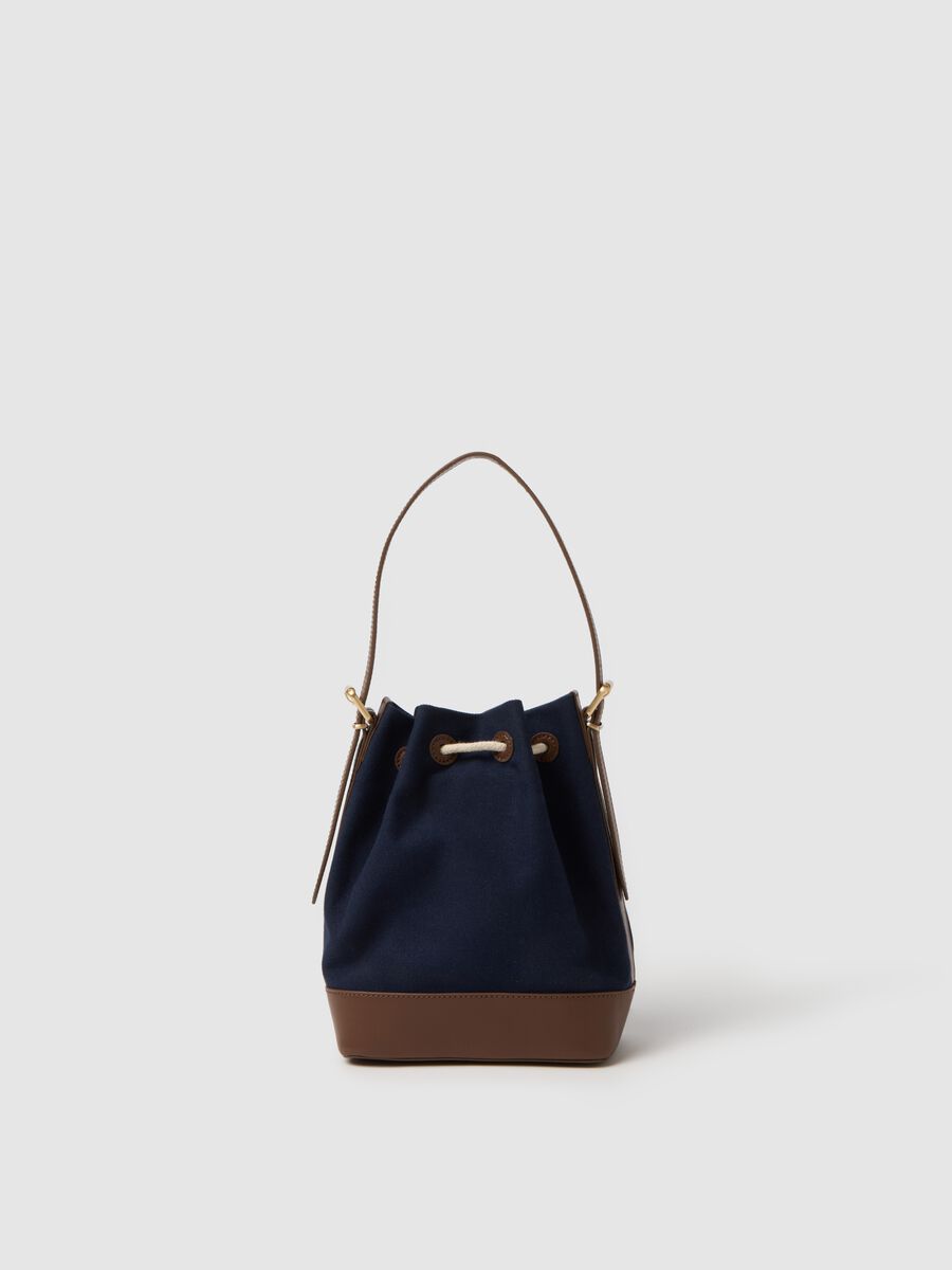 Multicolour pure cotton shoulder bag with drawstring closure_1