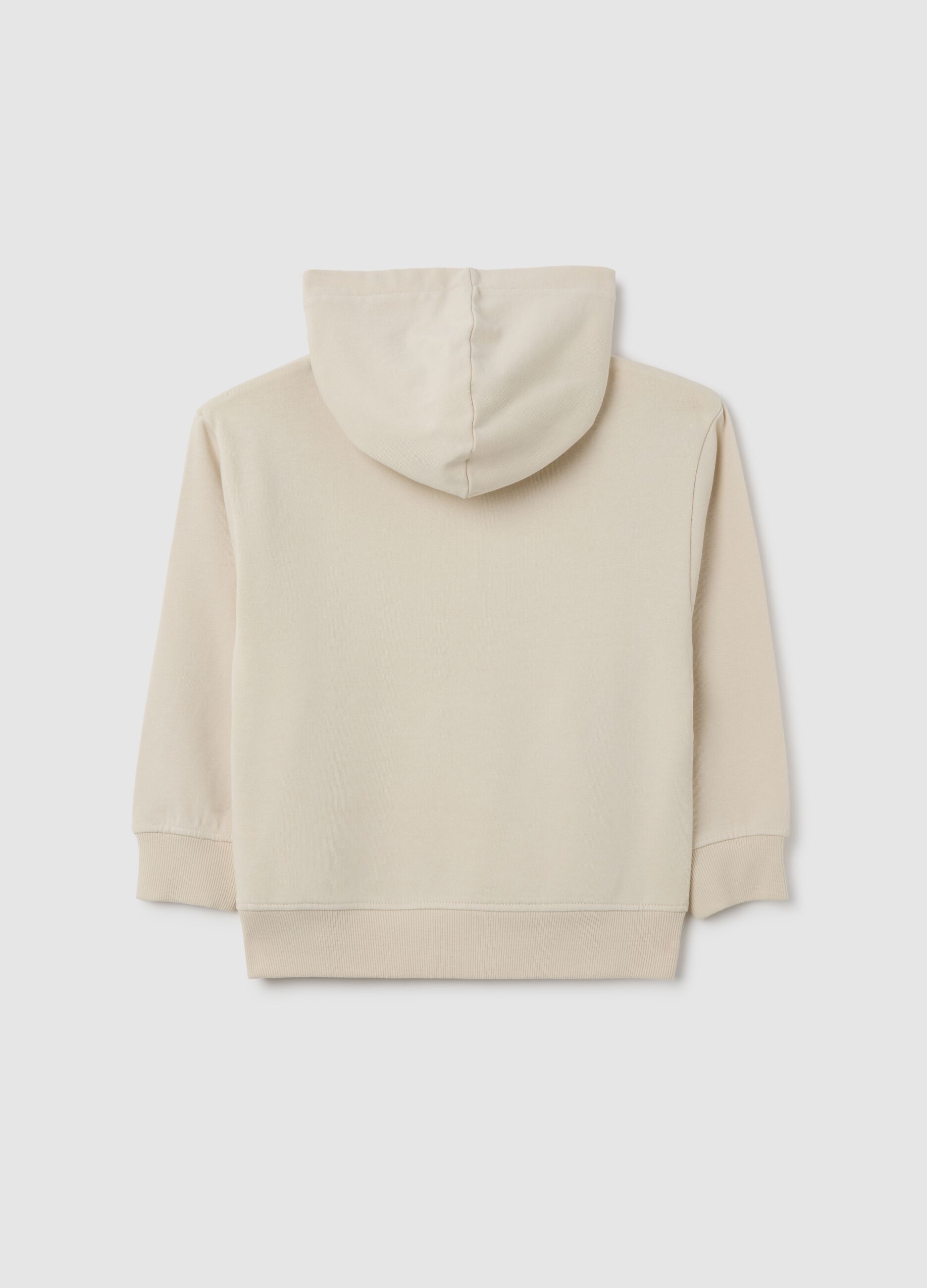 Beige Regular Fit Kids' Sweatshirt in Pure Cotton