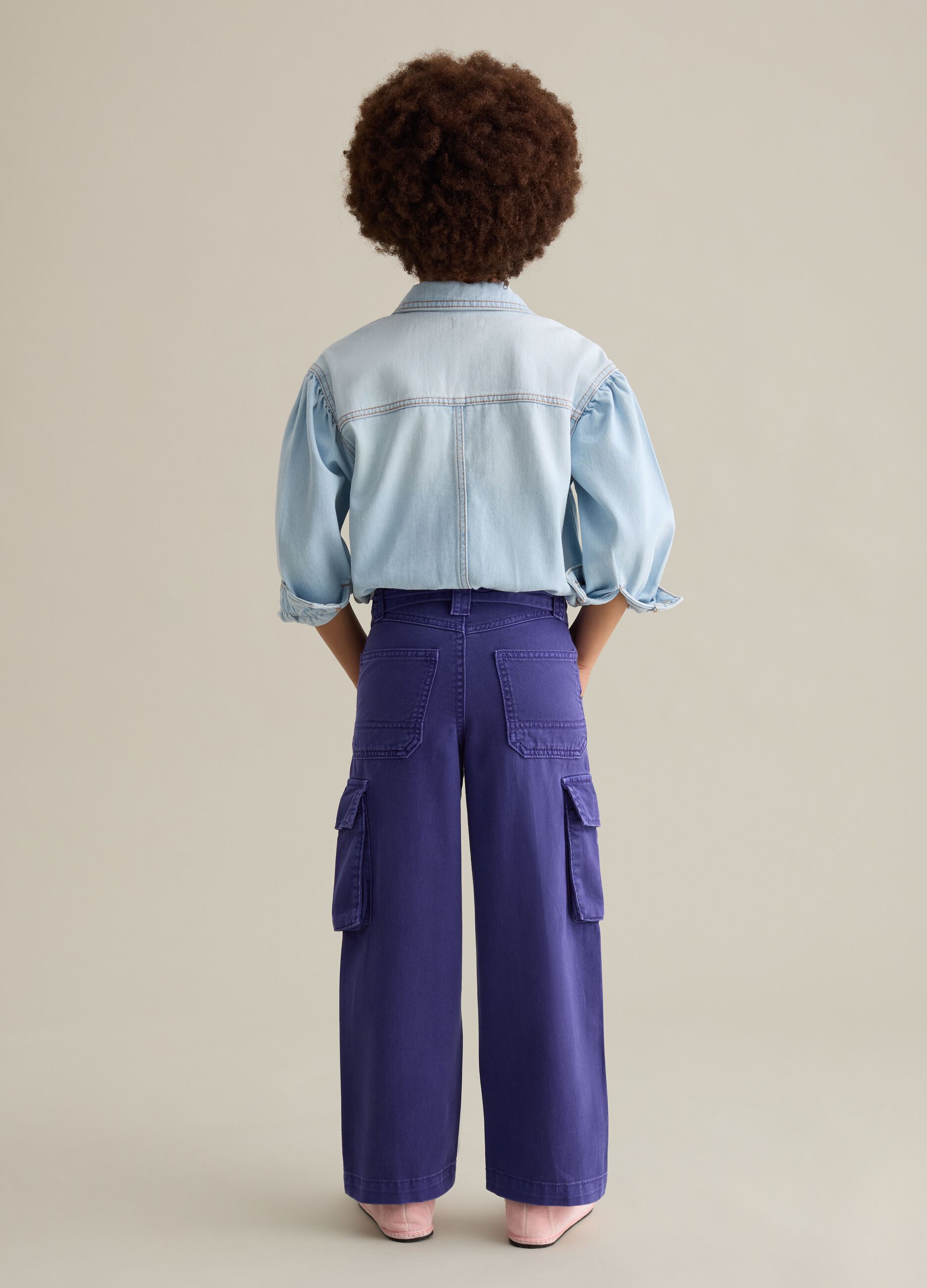 Cargo trousers in cotton and Lyocell with belt