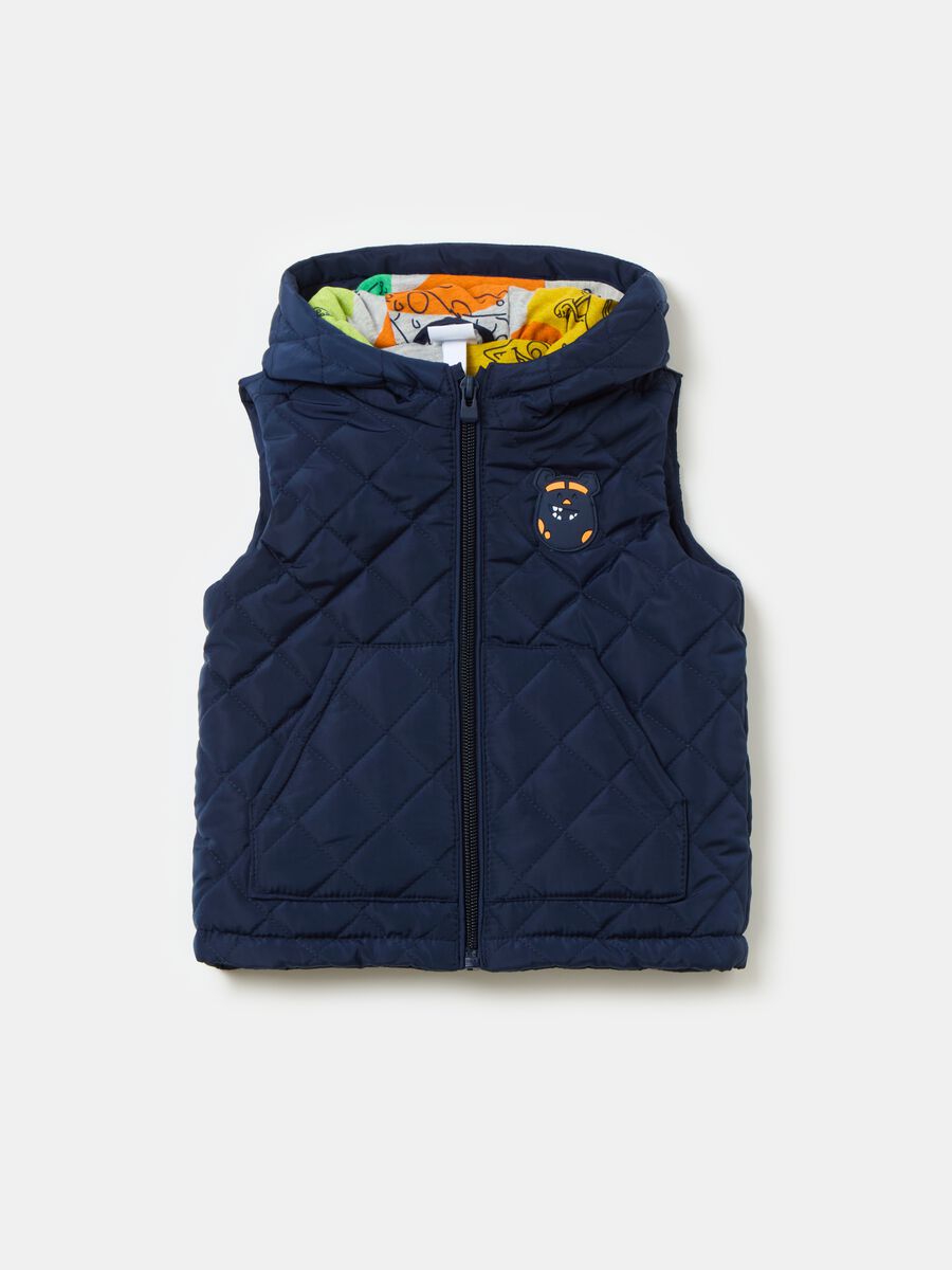 Gilet with hood and Monsters & Co. print_0