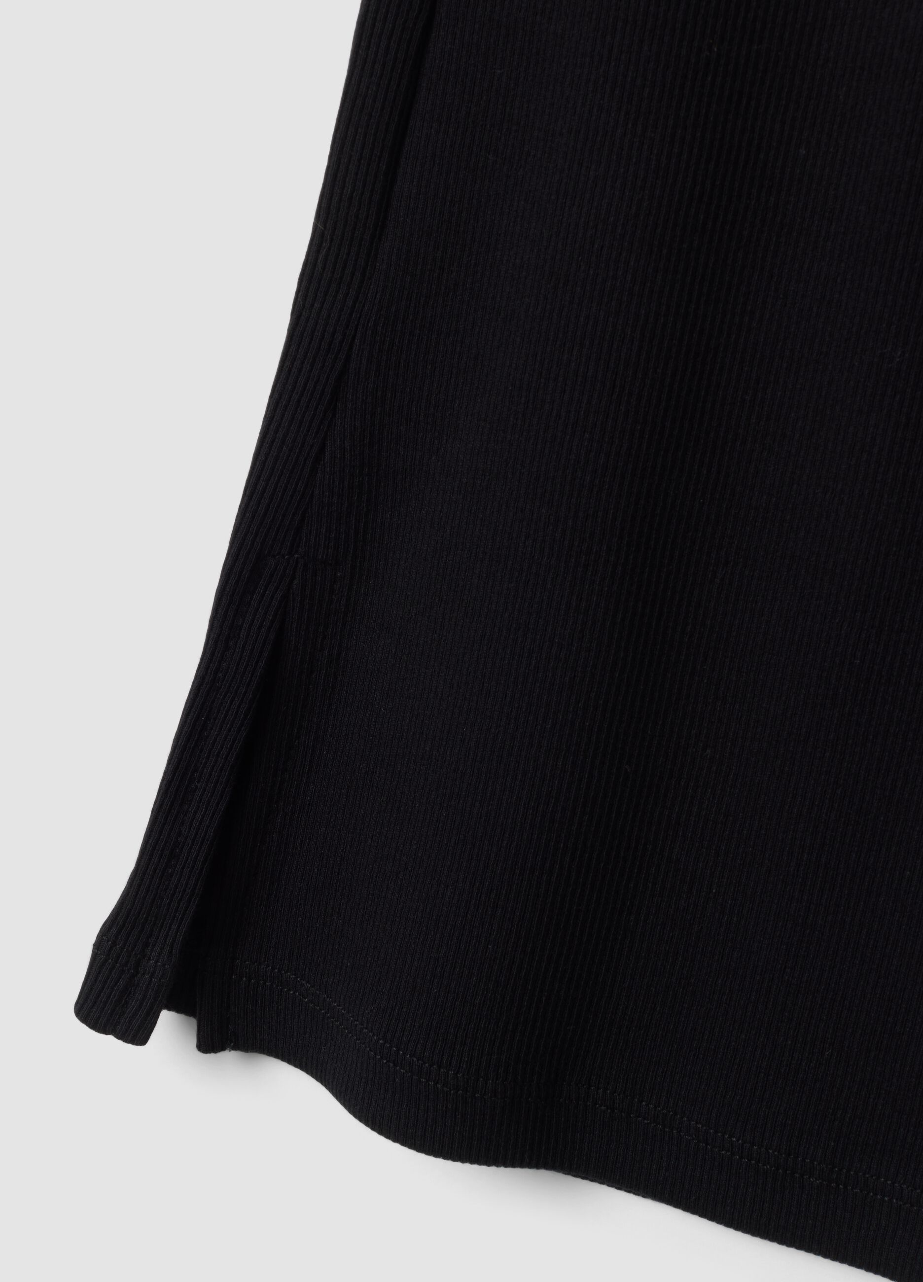 Black flared leggings in stretch cotton