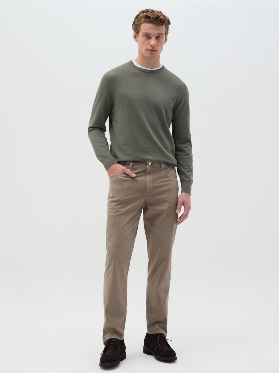 Cotton pullover with round neck_1