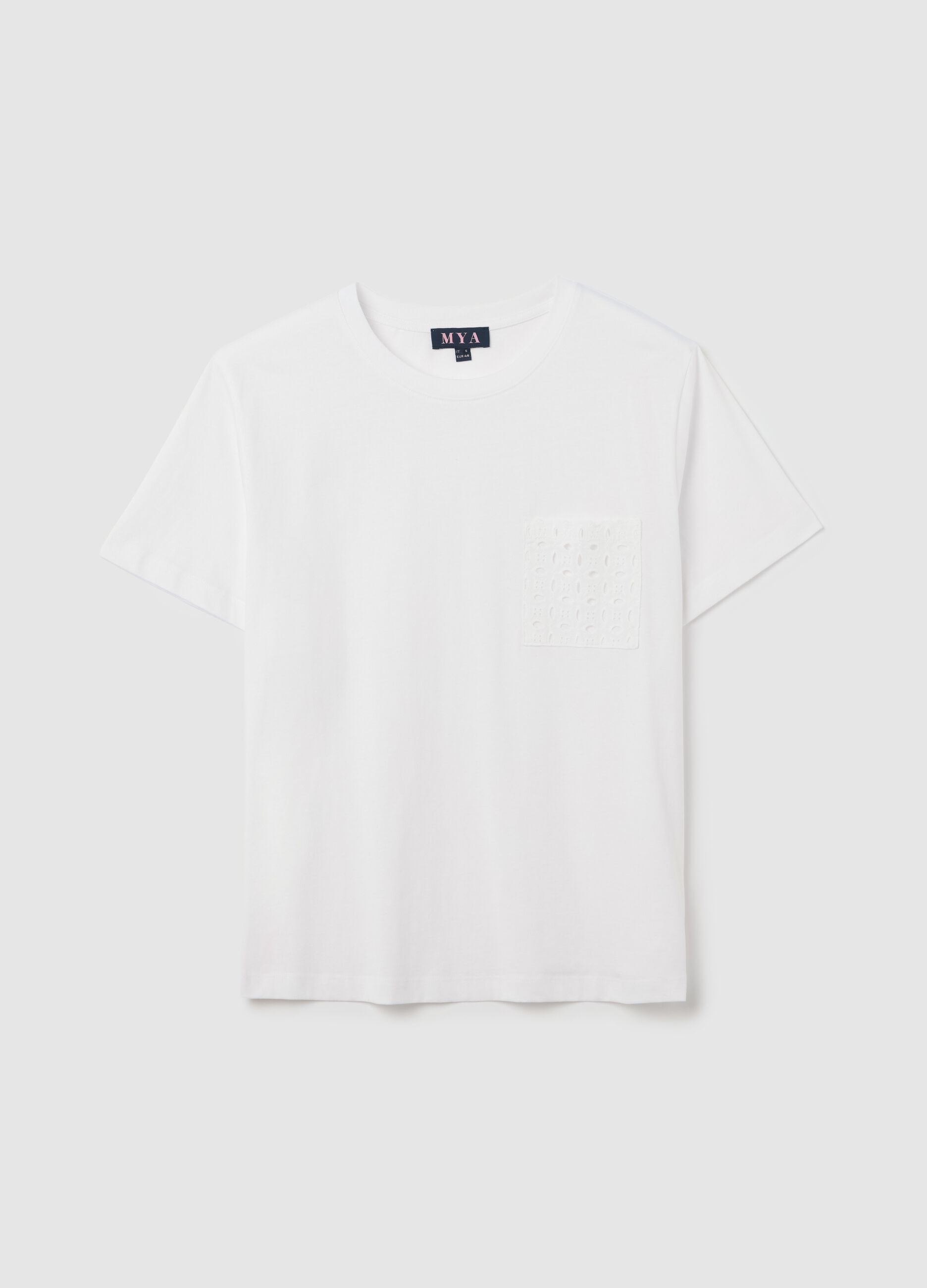 Mya White Pure Cotton T-shirt
