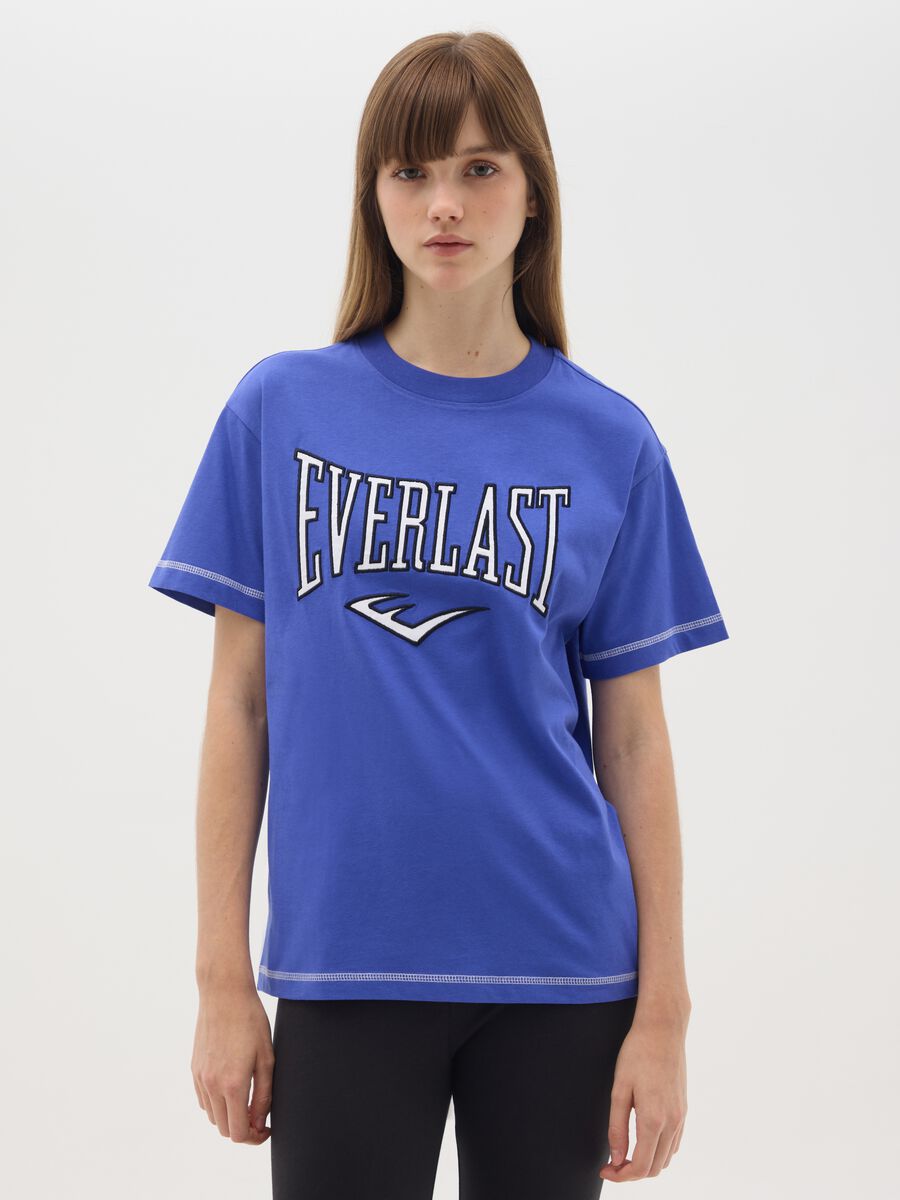 Blue short-sleeved cotton Everlast T-shirt_0