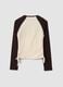 T-shirt beige in cotone elasticizzato con girocollo_6